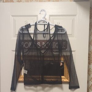 Black Sheer Mesh Top